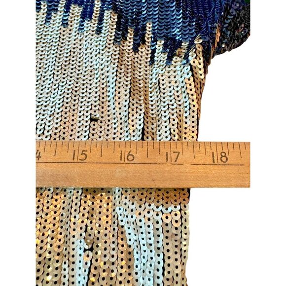 INC Black & Gold Sequin Cold-Shoulder Short Sleeve Large Top Party‎ Formal NYE - Picture 6 of 6